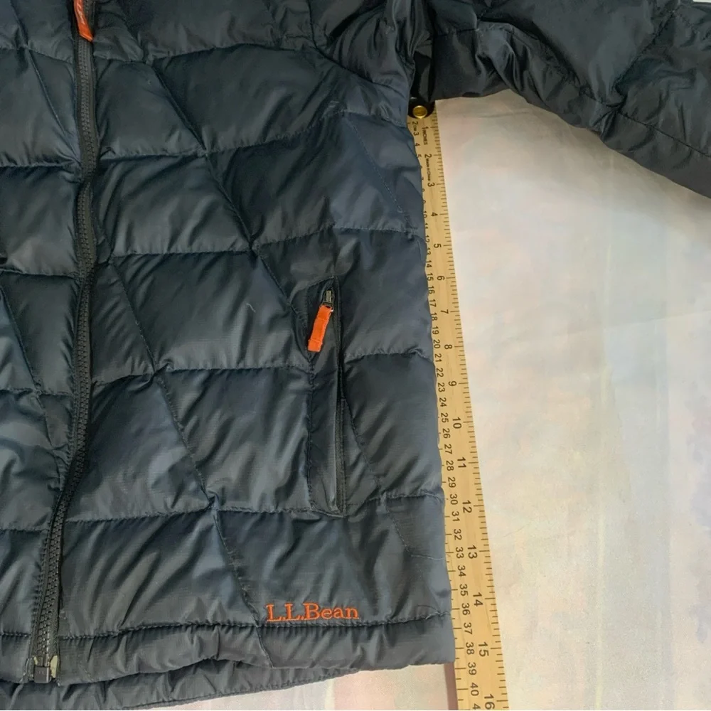 L.L. Bean Downtek Jacket Navy Blue Orange Kids Medium 10-12 Unisex